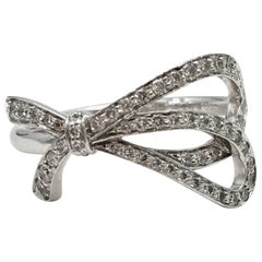 Tiffany & Co. White Gold and Diamond Bow Ring