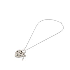 Tiffany & Co. White Gold and Diamond 'Filigree' Heart and Key Pendant Necklace