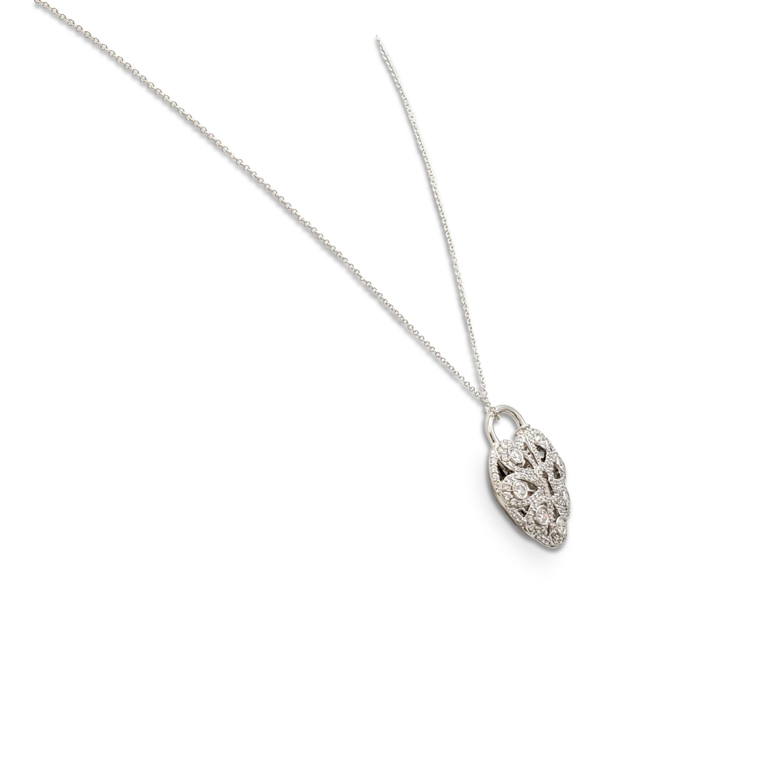 tiffany filigree heart pendant with key