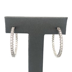 Tiffany & Co., White Gold and Diamond Hoop Earrings