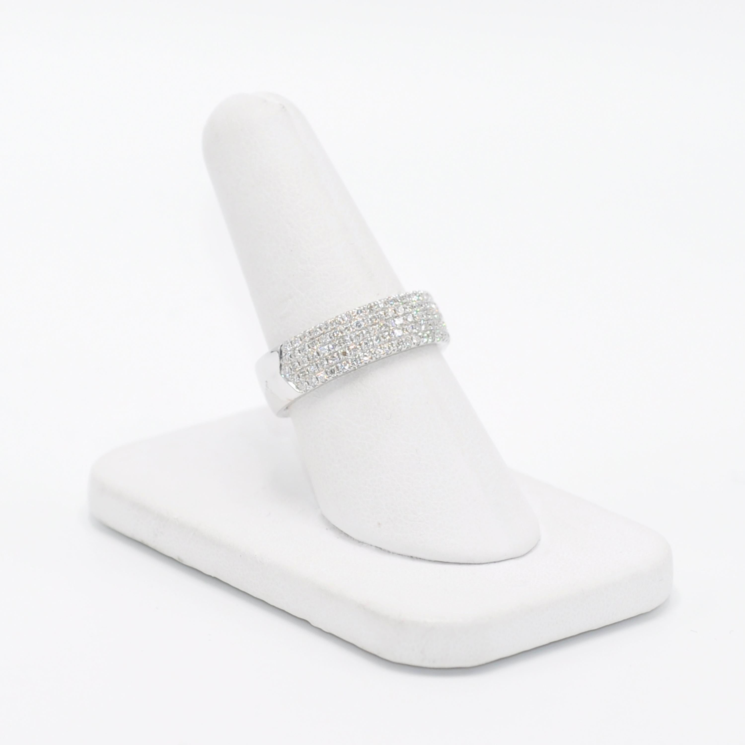 Modern Tiffany & Co. White Gold and Pavé Diamond Band Ring