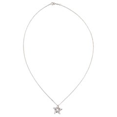 Tiffany & Co. Axis 18K White Gold Diamond Pendant Necklace