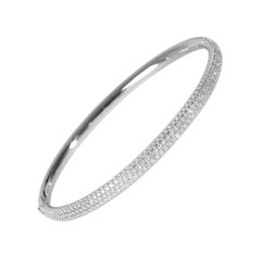 Tiffany & Co. White Gold Diamond 3 Row Metro Bangle Bracelet