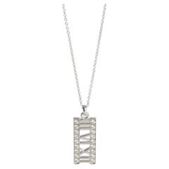 Tiffany & Co. White Gold Diamond Atlas Bar Pendant