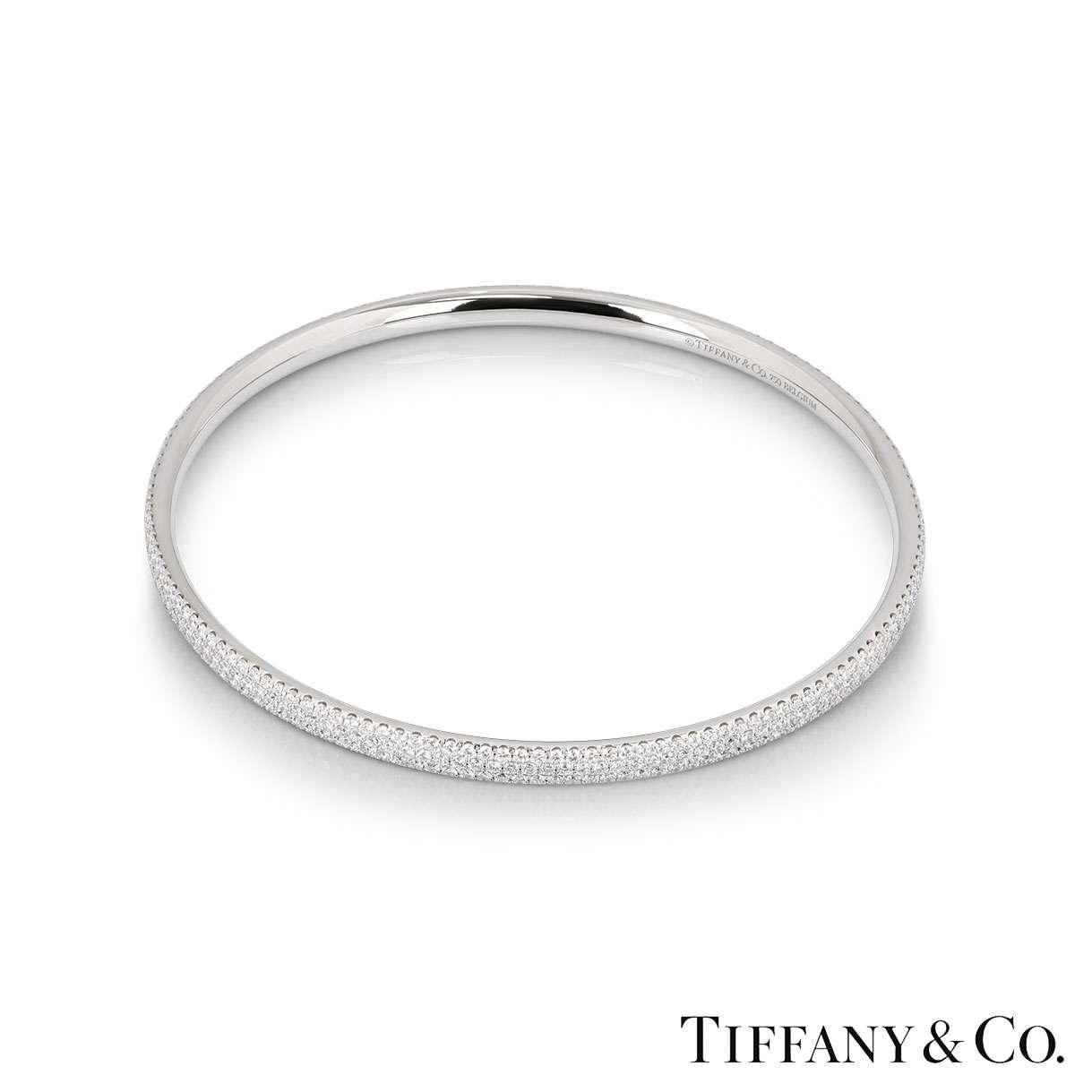 Tiffany & Co. White Gold Diamond Bangle In Excellent Condition In London, GB