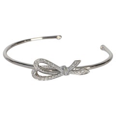 Tiffany & Co. White Gold Diamond Bow Cuff Bracelet
