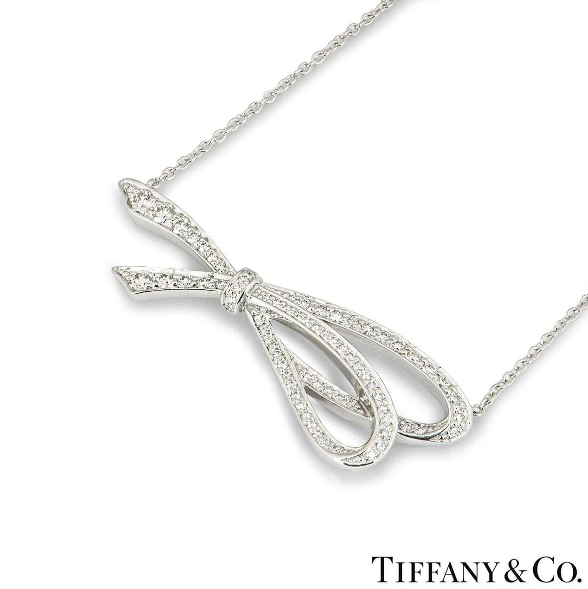 tiffany diamond bow necklace