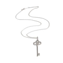 Tiffany & Co. White Gold Diamond Crown Key Pendant