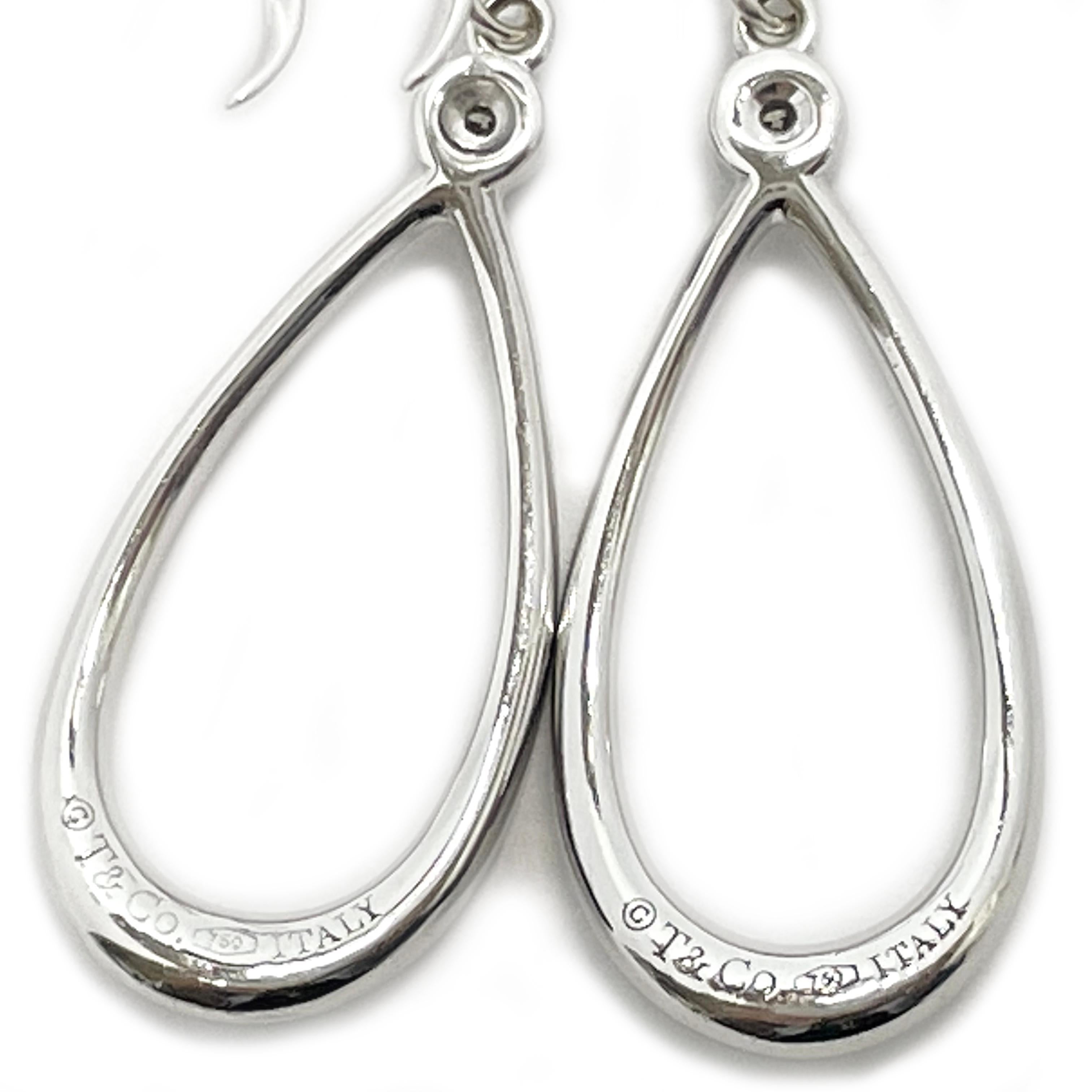 Round Cut Tiffany & Co. White Gold Diamond Earrings For Sale