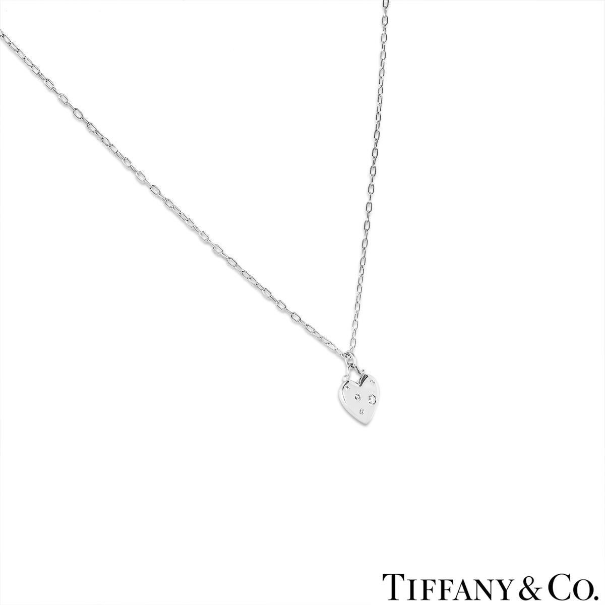 Round Cut Tiffany & Co. White Gold Diamond Etoile Pendant