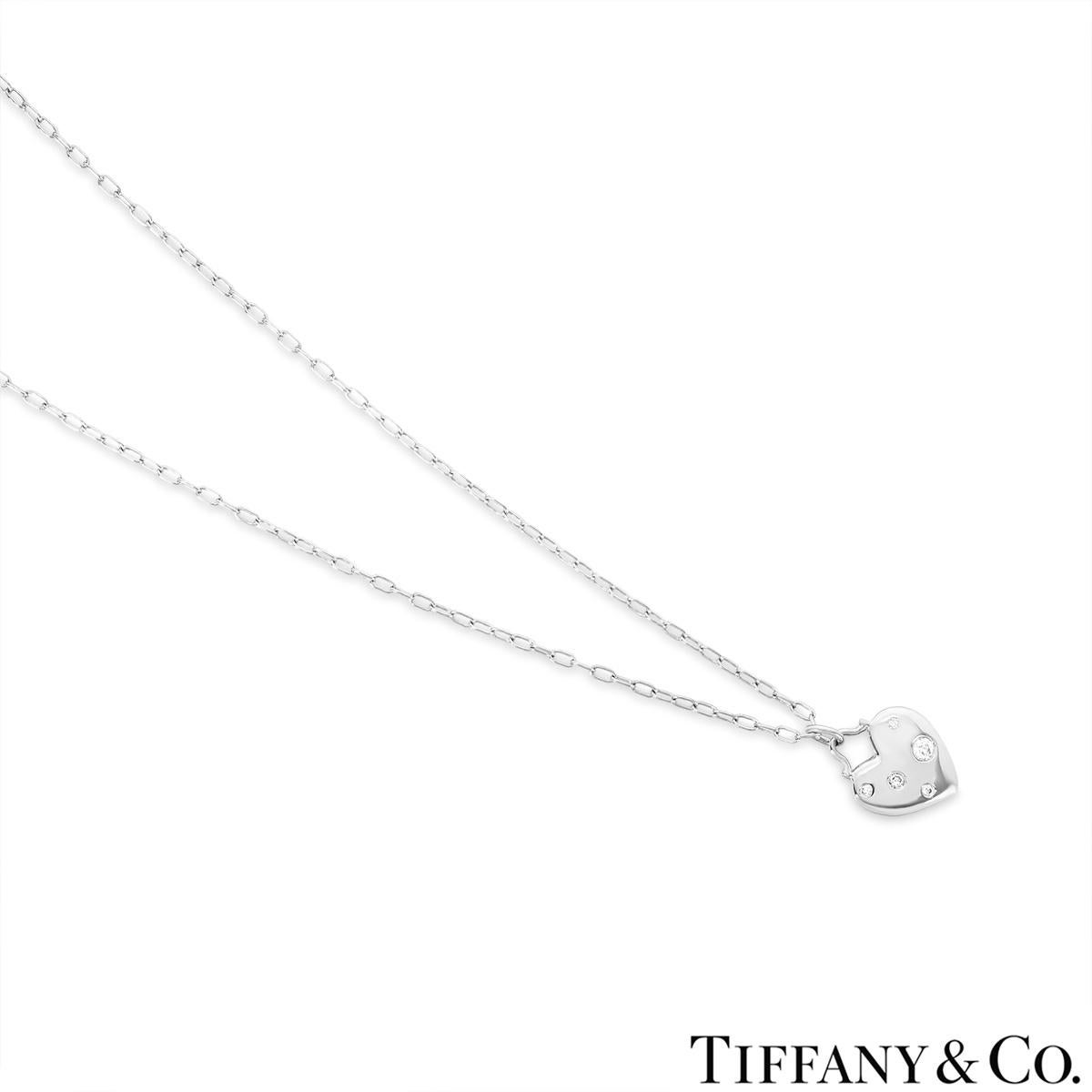 Tiffany & Co. White Gold Diamond Etoile Pendant In Excellent Condition In London, GB