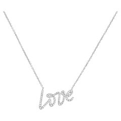 Tiffany & Co. White Gold Diamond Graffiti Love Pendant 33476744