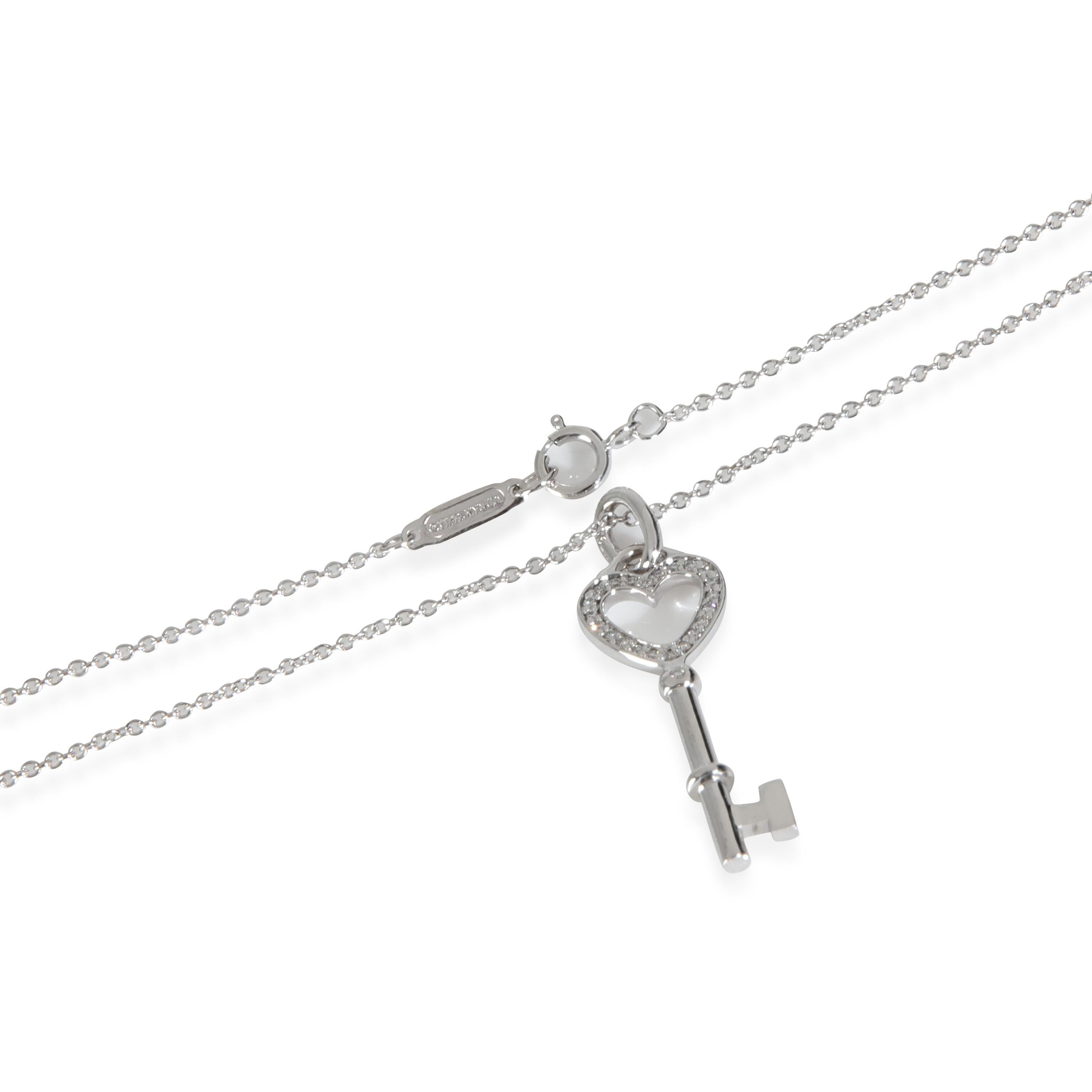 Donna Tiffany & Co. Ciondolo a forma di chiave con diamante in oro bianco in vendita