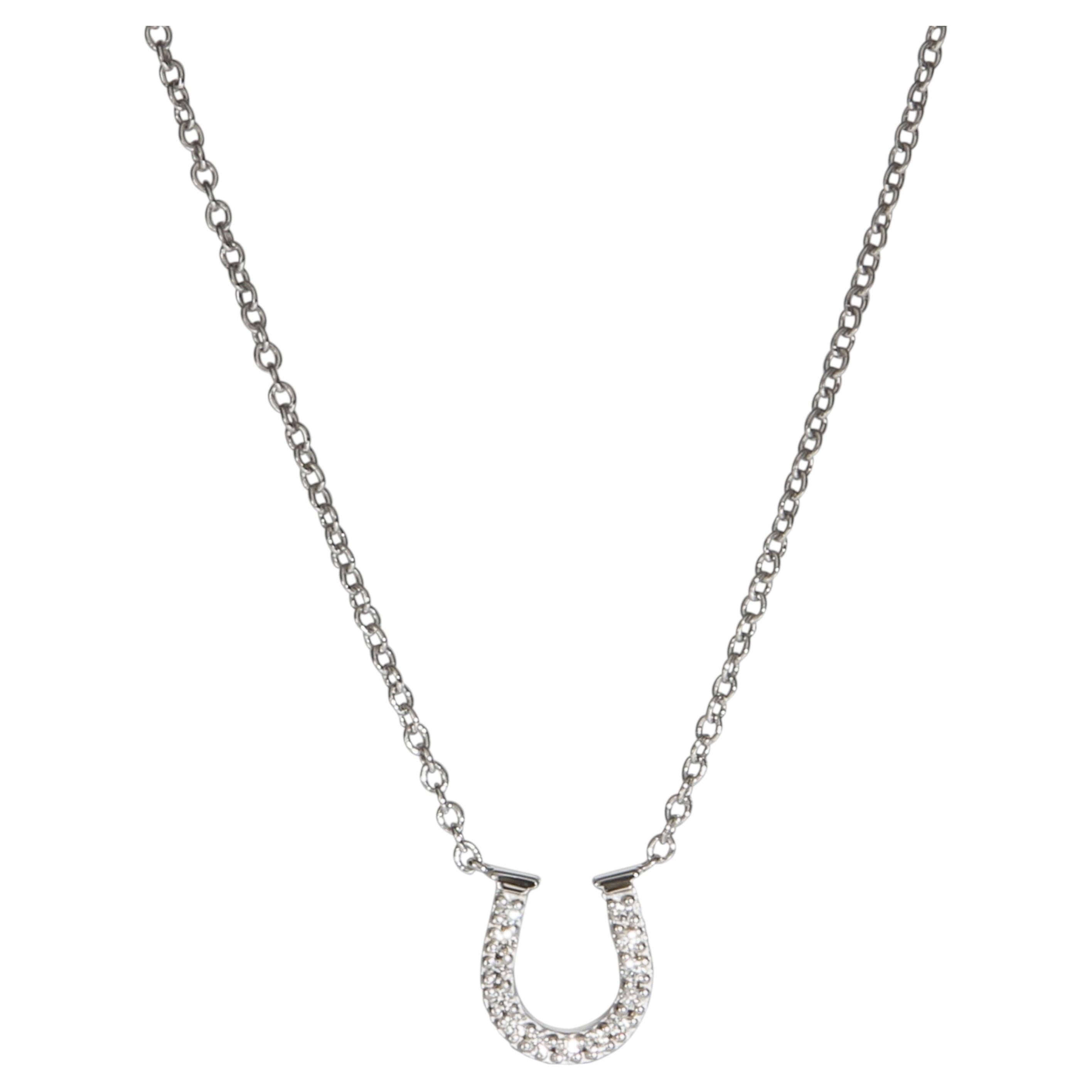 Tiffany & Co. White Gold Diamond Horseshoe Pendant