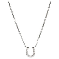Tiffany & Co. White Gold Diamond Horseshoe Pendant