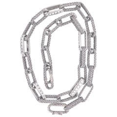Tiffany & Co. White Gold Diamond Link Necklace
