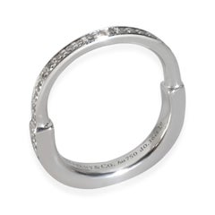 Tiffany & Co. White Gold Diamond Lock Ring