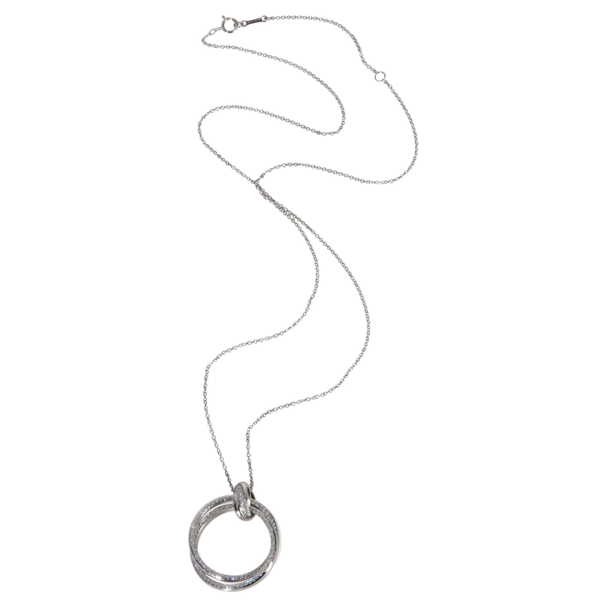 Tiffany & Co. White Gold Diamond Melody Pendant For Sale