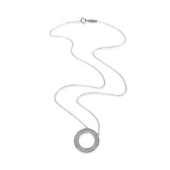 Tiffany & Co. Anhänger „Metro Circle“ aus Weißgold mit Diamanten