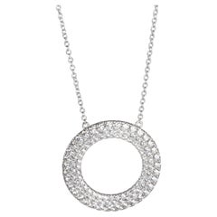 Tiffany & Co. Anhänger „Metro Circle“ aus Weißgold mit Diamanten