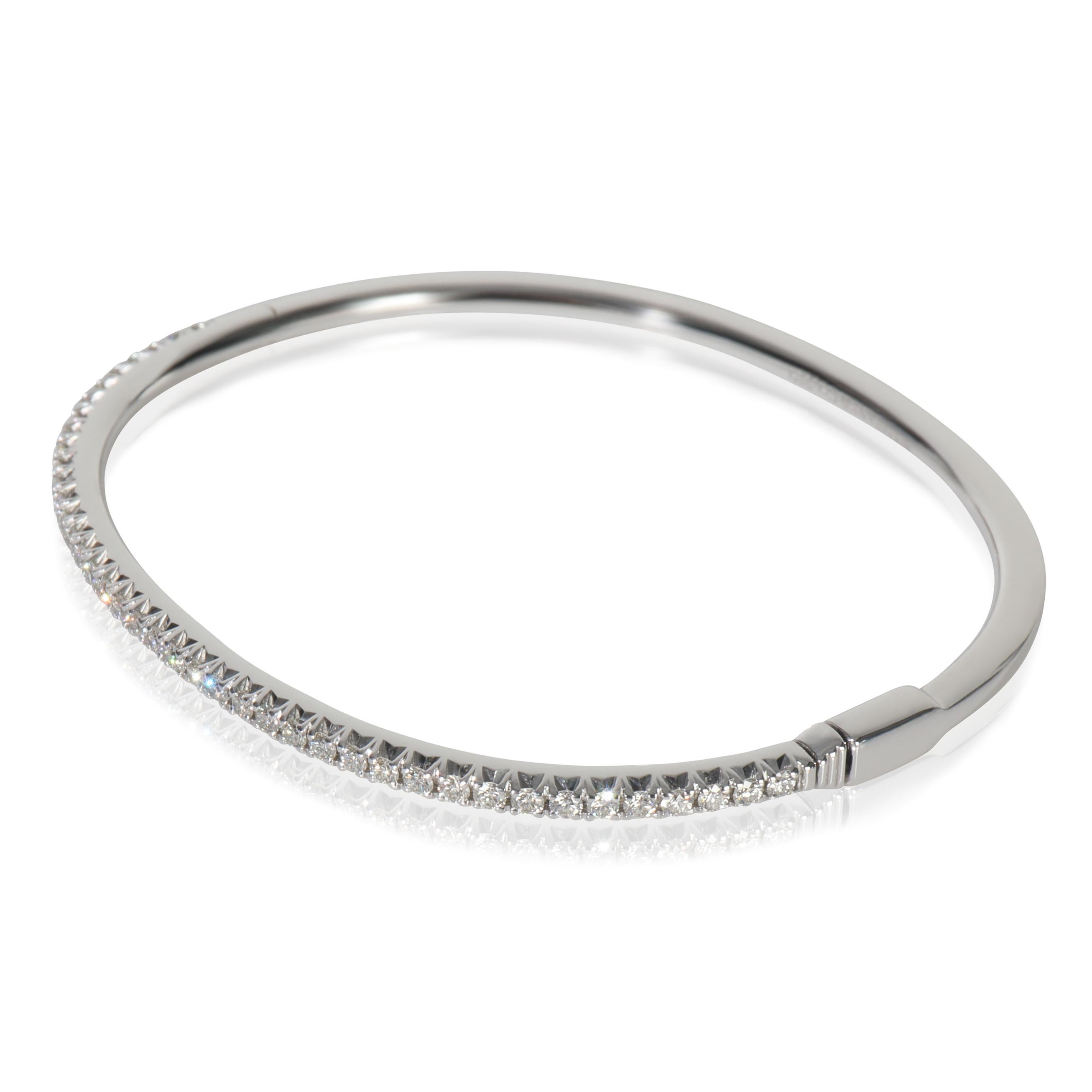 Tiffany & Co. Bracciale con diamante a cerniera Metro in oro bianco In condizioni ottime in vendita a New York, NY
