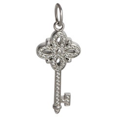 Tiffany & Co. White Gold Diamond Mini Victoria Key Pendant