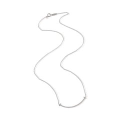 Tiffany & Co. White Gold Diamond Small Model Tiffany T Smile Necklace