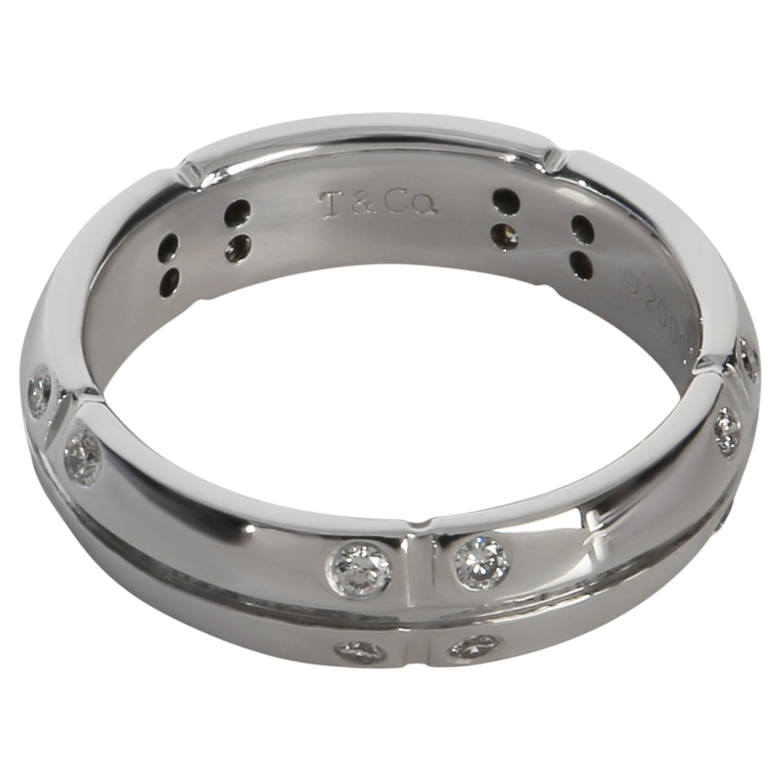 Tiffany & Co. White Gold Diamond Streamerica Band
