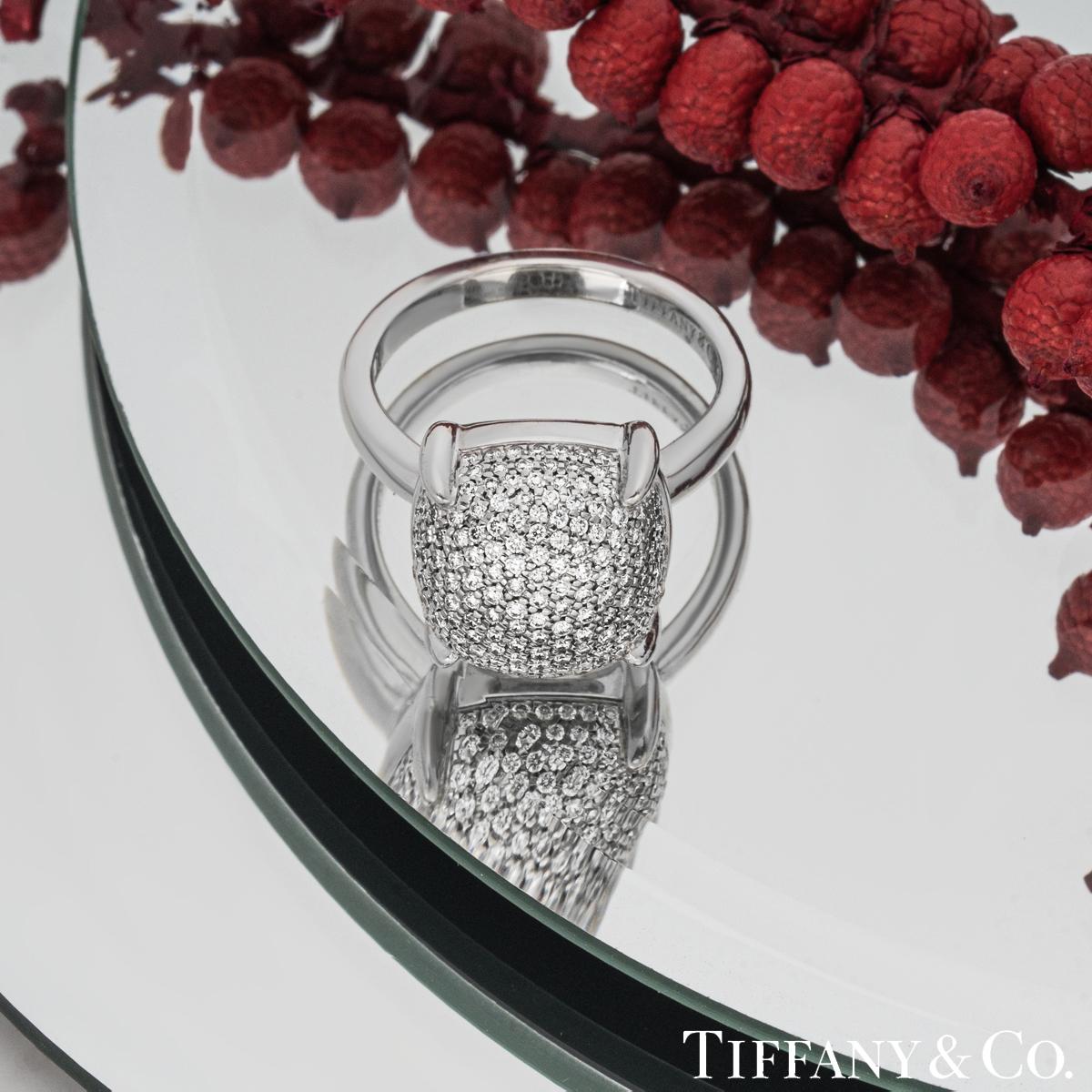 Women's or Men's Tiffany & Co. White Gold Diamond Sugar Stacks Ring