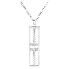 Tiffany & Co. White Gold Diamond T Pendant