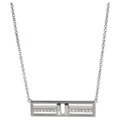 Tiffany & Co. Colgante Oro Blanco Diamante Tiffany T Barra Horizontal