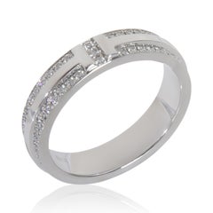 Tiffany & Co. White Gold Diamond Tiffany T Narrow Ring