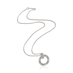 Tiffany & Co. White Gold Diamond Tiffany T T1 Circle Pendant