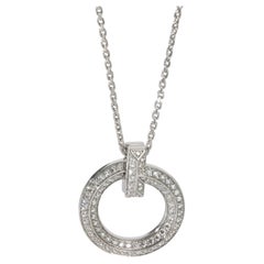 Tiffany & Co. White Gold Diamond Tiffany T T1 Circle Pendant
