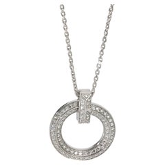 Tiffany & Co. White Gold Diamond Tiffany T T1 Circle Pendant