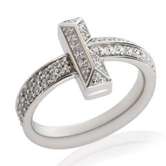 Tiffany & Co. White Gold Diamond Tiffany T T1 Ring