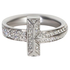 Tiffany & Co. White Gold Diamond Tiffany T T1 Ring