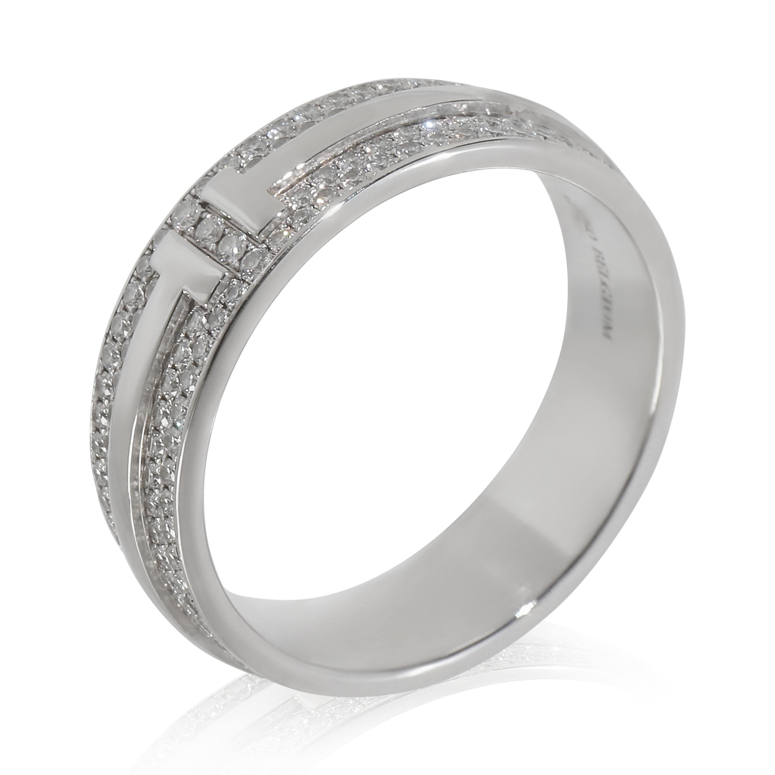 Tiffany & Co. Anello in oro bianco con diamante Tiffany T Wide in vendita 1