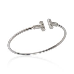 Tiffany & Co. White Gold Diamond Tiffany T Wire Bracelet