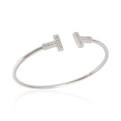 Tiffany & Co. White Gold Diamond Tiffany T Wire Bracelet