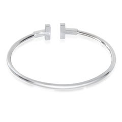 Tiffany & Co. White Gold Diamond Tiffany T Wire Bracelet