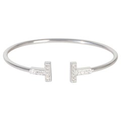 Tiffany & Co. White Gold Diamond Tiffany T Wire Bracelet