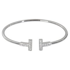 Tiffany & Co. White Gold Diamond Tiffany T Wire Bracelet