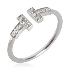 Tiffany & Co. White Gold Diamond Tiffany T Wire Ring