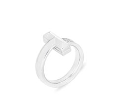 Tiffany & Co. White Gold Diamond Tiffany T1 Ring Size L 68172063