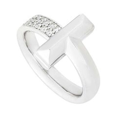 Tiffany & Co. White Gold Diamond Tiffany T1 Ring Size L 68172063