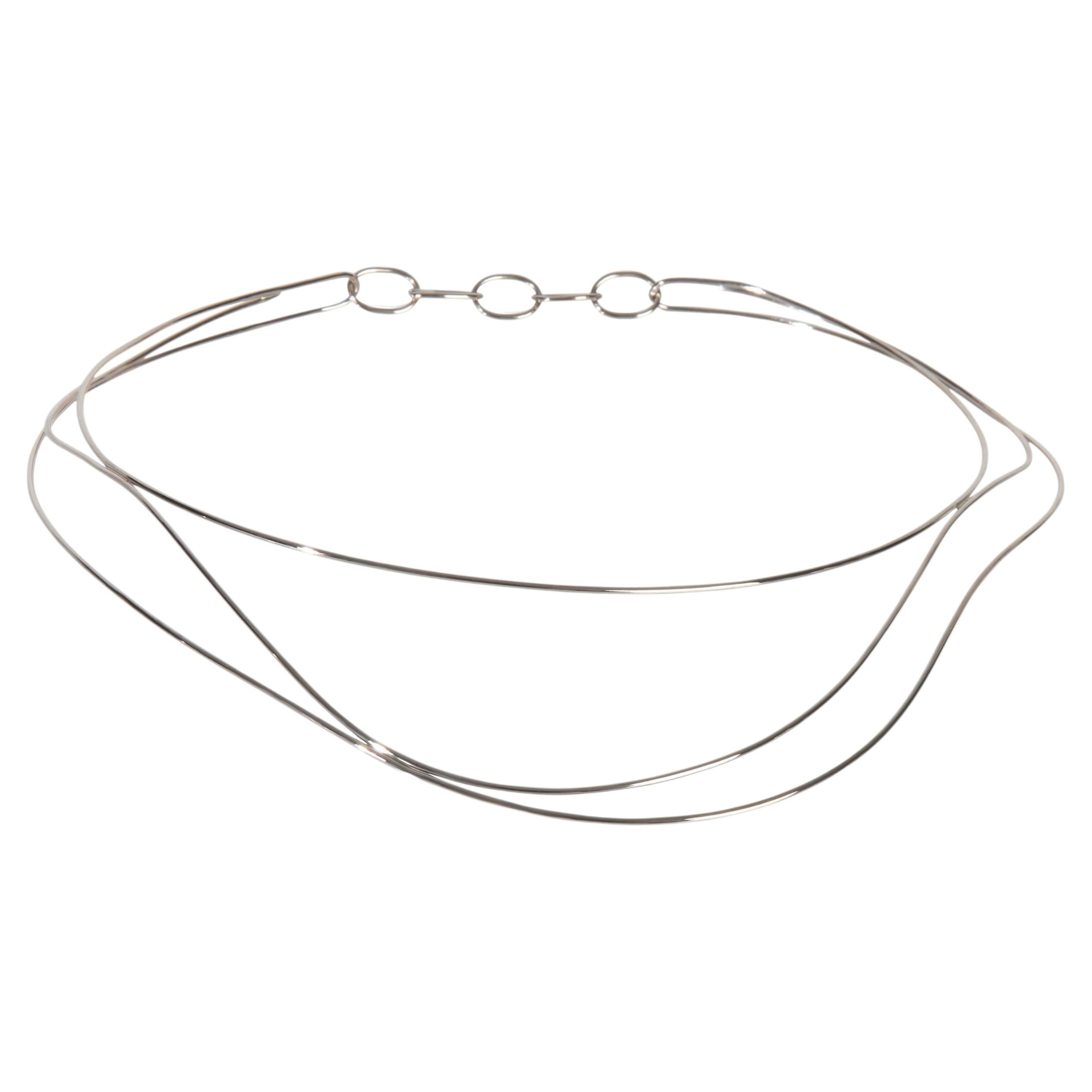Tiffany & Co. White Gold  Elsa Peretti Wave Collar Necklace For Sale