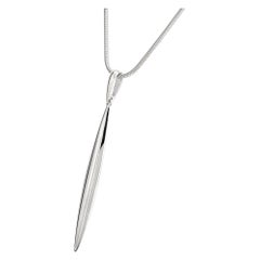 Tiffany 
Co. White Gold Feather Pendant Necklace