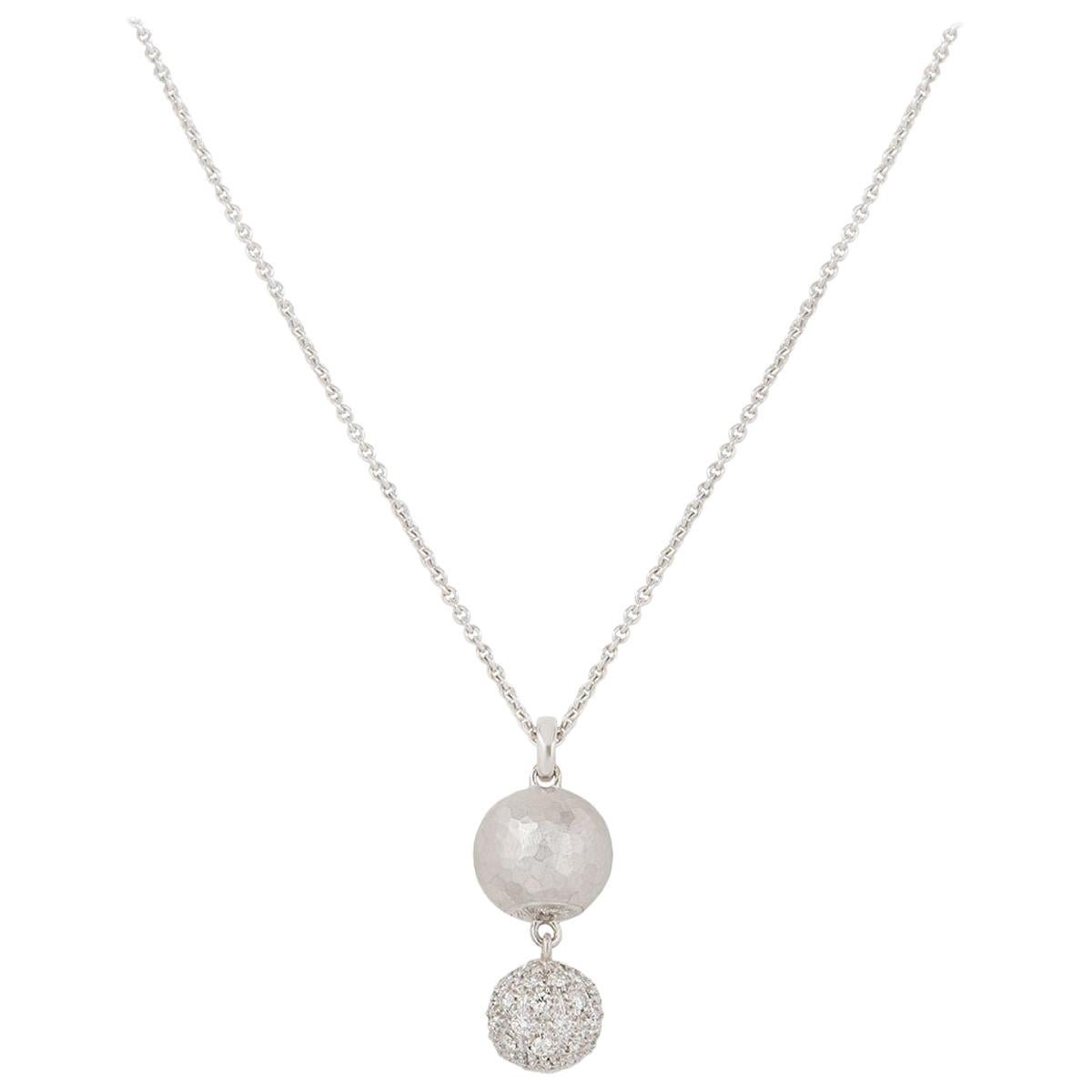 Tiffany & Co. White Gold Paloma Picasso Diamond Drop Necklace