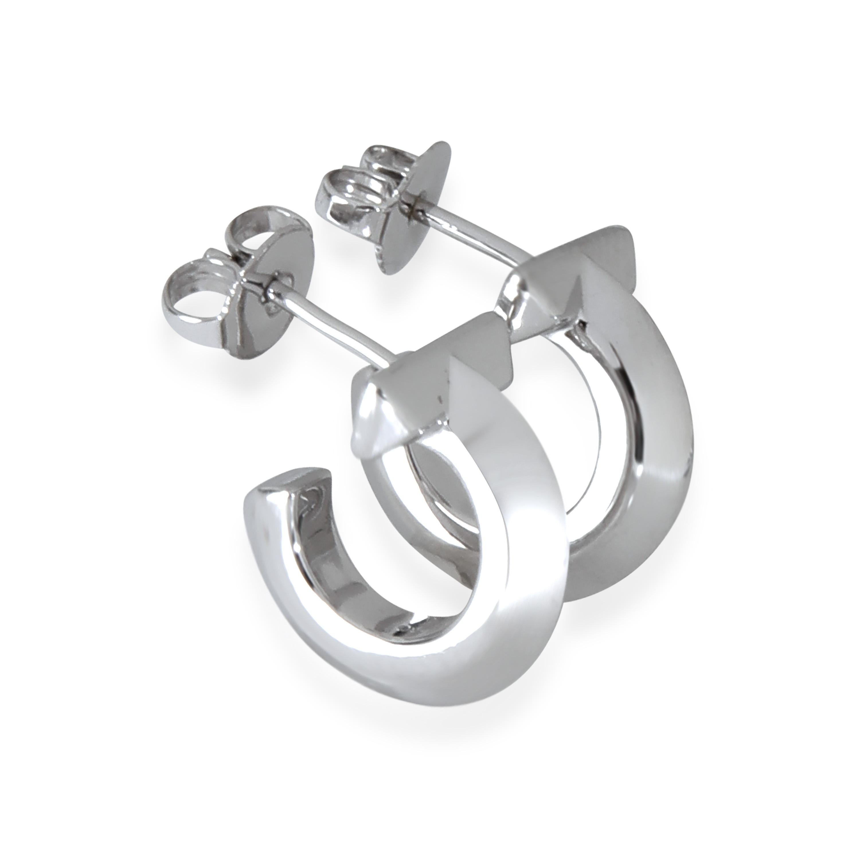 Tiffany & Co. White Gold  Tiffany T T1 Hoop Earrings In Good Condition For Sale In New York, NY